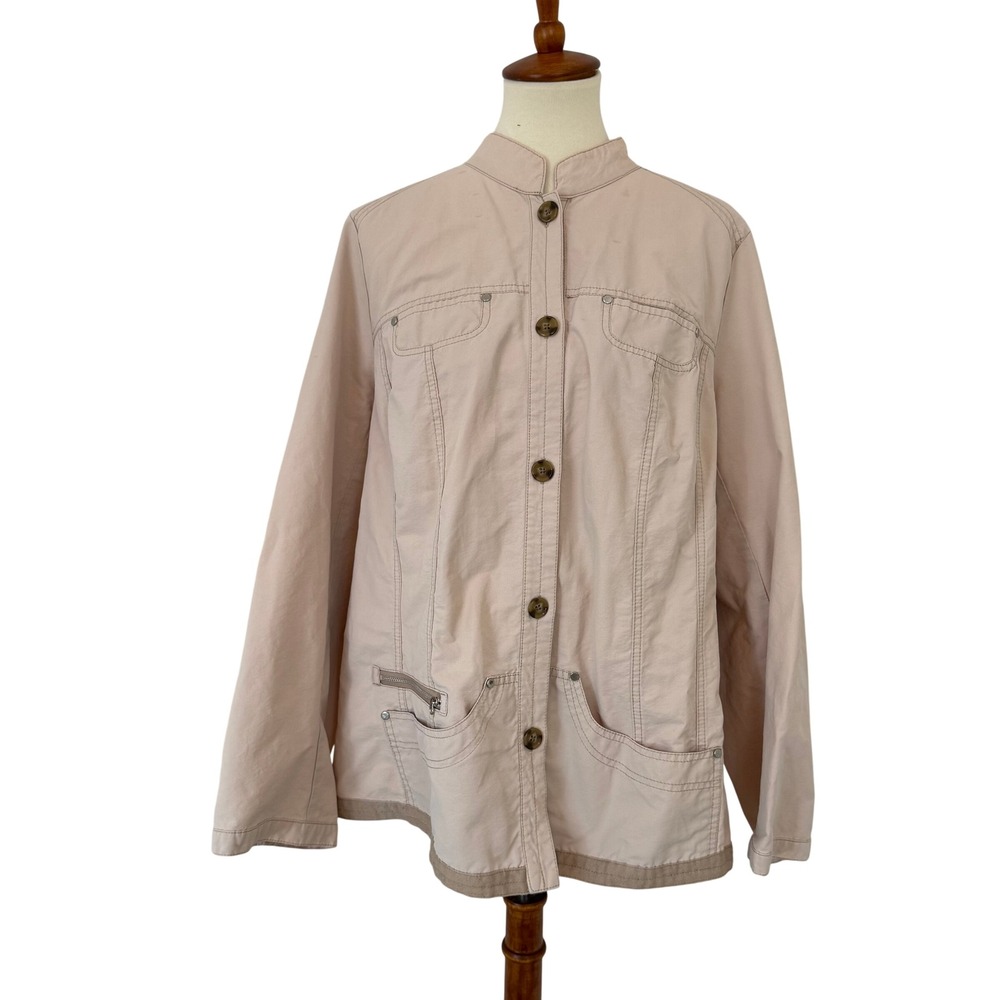 Lane Bryant Venezia Womens Plus Size 24 Beige Utility Jacket Chore